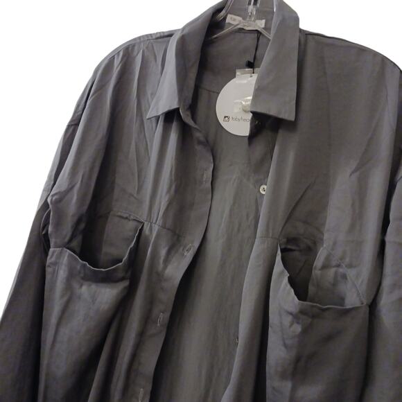 NEW! Toby Heart Ginger Long Shirt Dress Sz M Khaki Bohemian Preppy Lagenlook - Picture 3 of 13